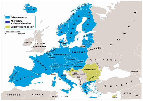 کشورهای حوزه شینگن - Schengen area countries