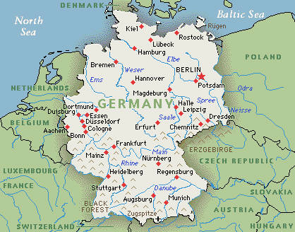 نقشه آلمان - Map of Germany