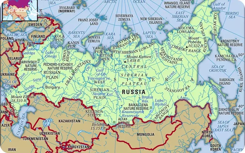 نقشه روسیه - Russia map