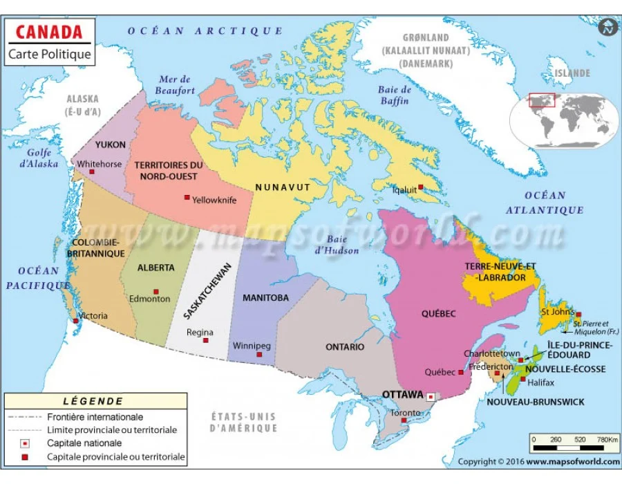 نقشه کانادا - Map of Canada