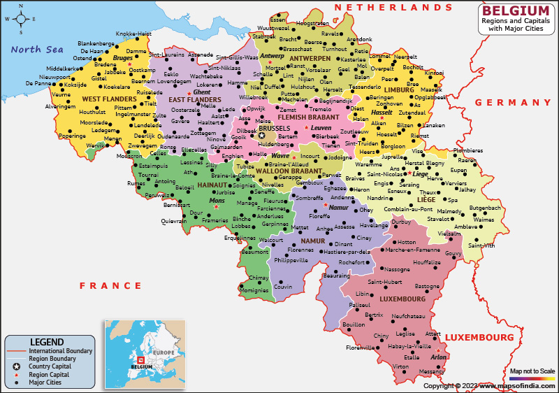 نقشه بلژیک - Map of Belgium